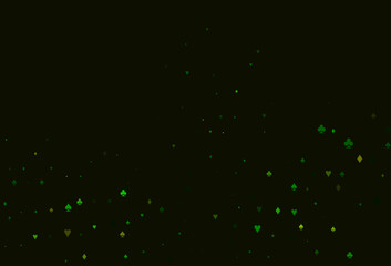 Light Green, Yellow vector template with poker symbols.