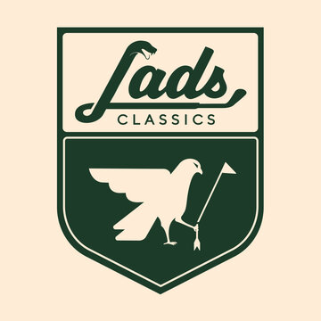 Golf tournament badge logo with snake and eagle 