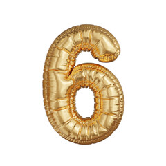 3D Balloon Inflated number 6