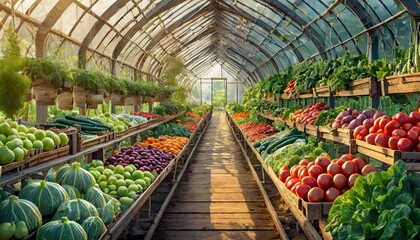 fresh fruits and vegetables for commercial and non commercial use inside the greenhouse 