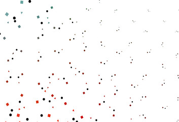 Light Green, Red vector template with crystals, circles, squares.