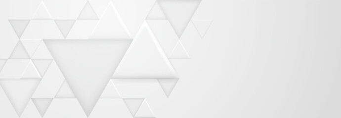 Abstract background with large and small triangular shapes in white colors