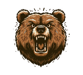 bear vintage hand drawn illustration