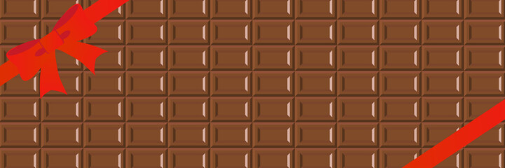 リボンのある板チョコのバナー背景素材　1
