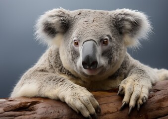 Close-Up of Koala Bear Resting on Tree Branch