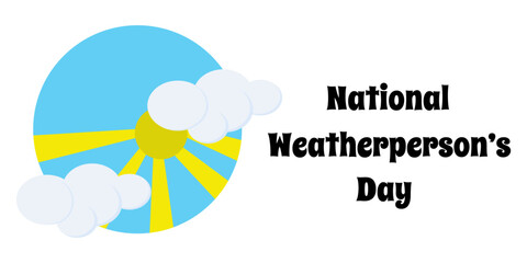 National Weatherperson’s Day, horizontal poster or banner design about the profession - obrazy, fototapety, plakaty