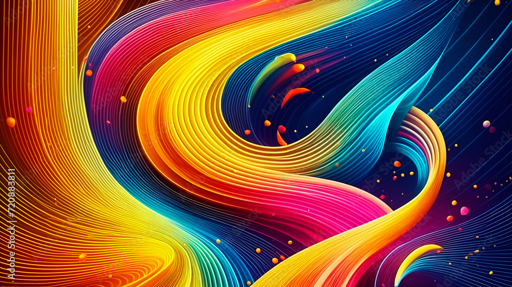 Wall mural abstract background with rainbow, abstract texture wallpaper and background with waves and curves in