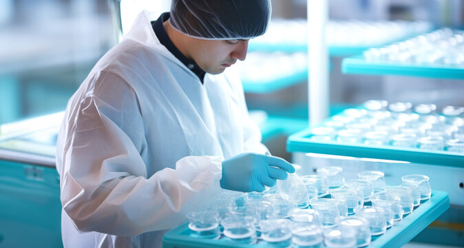 Scientist working in the laboratory, he is carrying out scientific research