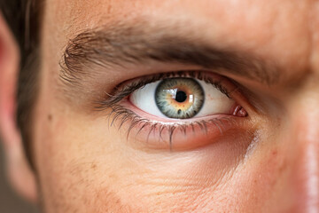 Fototapeta premium Close-up of a man's eye looking at the camera.