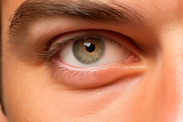 Close-up image of beautiful woman's blue eye. Macro shot.