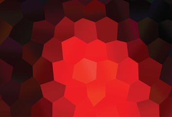 Light Red vector background with hexagons.
