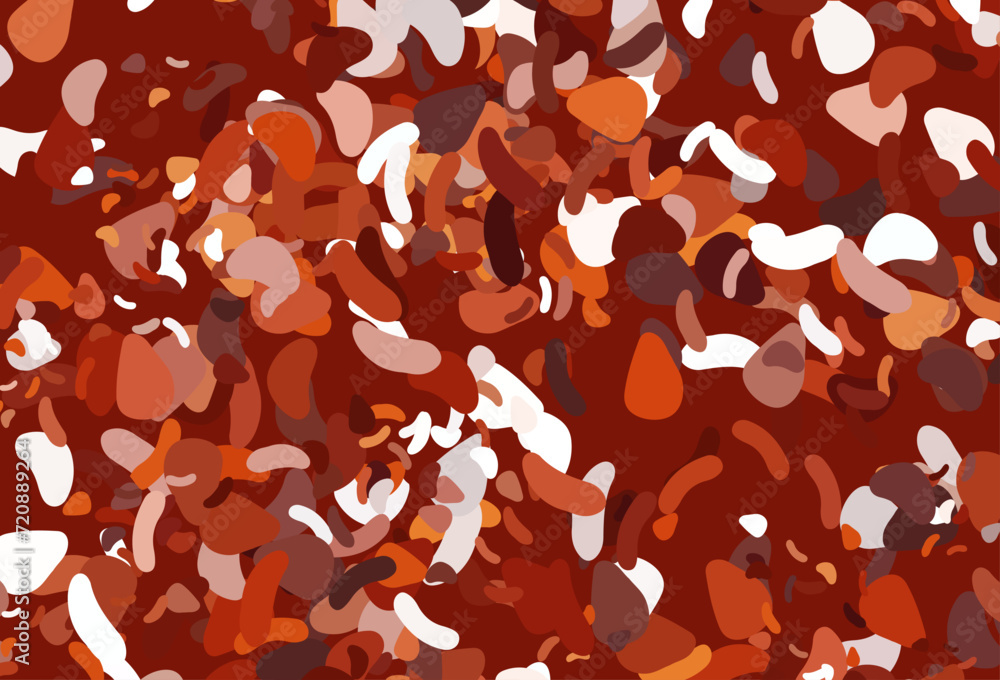Poster light red, yellow vector pattern with chaotic shapes.