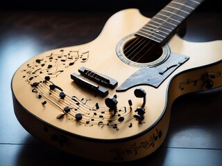 guitar, music, instrument, sound, notes, guitar, art