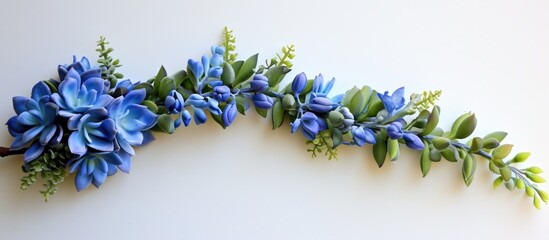Beautiful blue flowers on long succulent strands.