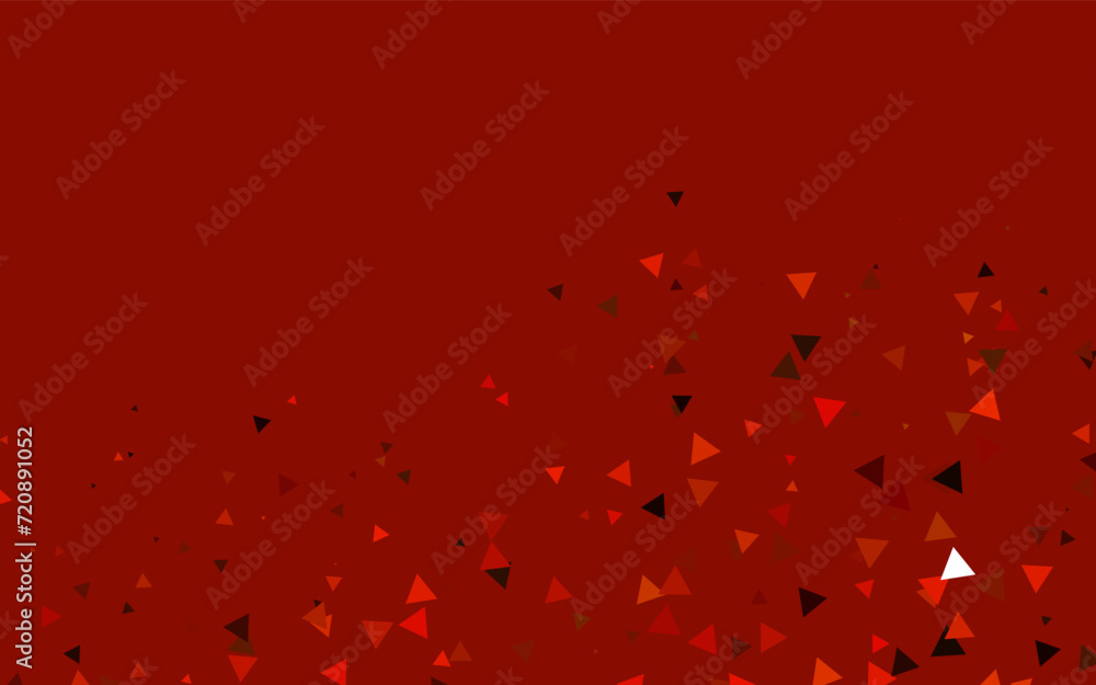 Poster light orange vector layout with lines, triangles. decorative design in abstract style with triangles