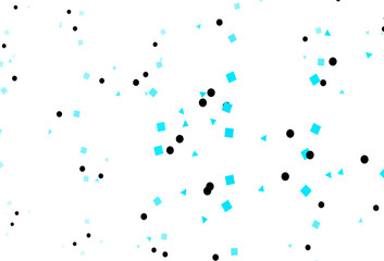 Light BLUE vector backdrop with lines, circles, rhombus.