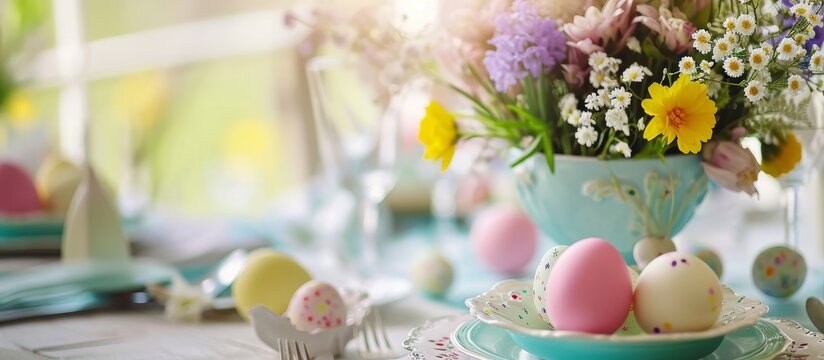 Easter-themed Spring Festive Table Setting for an Egg-citing Celebration