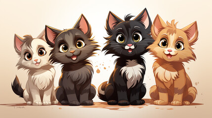 Cute Cats in Various Poses