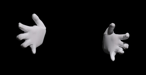 Magician holding something on black background, closeup