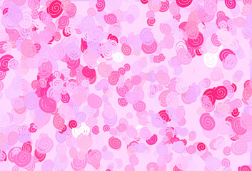 Light Pink, Blue vector pattern with liquid shapes.