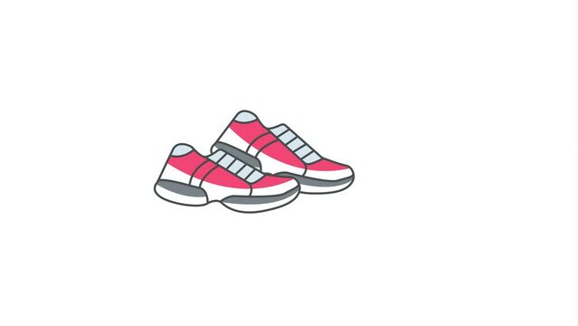 shoe animated icon footage sneakers video 4k
