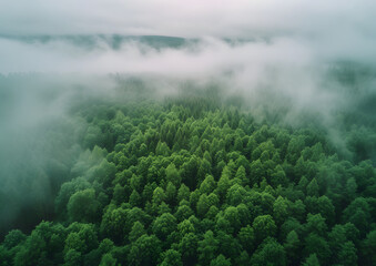 Greenery forest from top-view, ESG concept, Environmental Social and Governance, new global sustainability strategy for every corporates in a modern growth business.