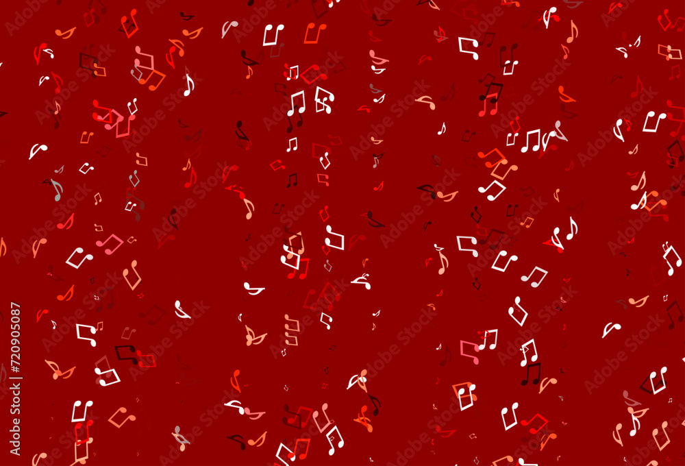 Poster light colorful vector texture with musical notes.