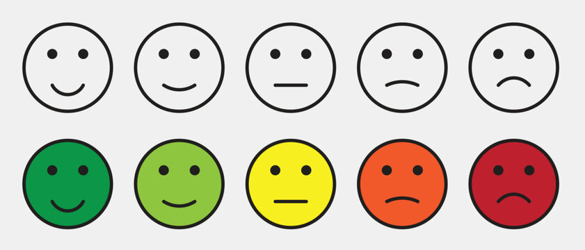 "Emoticon Expressions: Diverse Feedback Icons - different moods"