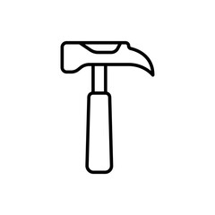 Hammer outline icons, minimalist vector illustration ,simple transparent graphic element .Isolated on white background