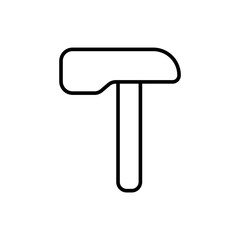 Hammer outline icons, minimalist vector illustration ,simple transparent graphic element .Isolated on white background