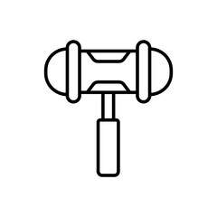 Hammer outline icons, minimalist vector illustration ,simple transparent graphic element .Isolated on white background