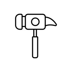 Hammer outline icons, minimalist vector illustration ,simple transparent graphic element .Isolated on white background