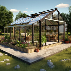 Meadow-Themed Elegant Greenhouse: Top-Line 3D Quality