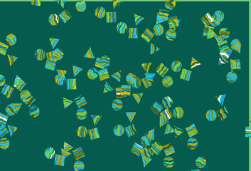 Light Blue, Yellow vector cover in polygonal style with circles.