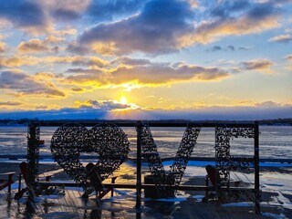 sunset at the pier