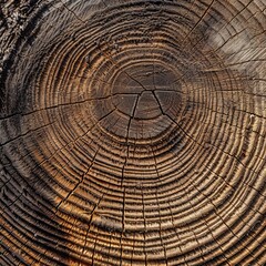 Fototapeta premium captivating close-up of intricate tree rings pattern, Generative AI