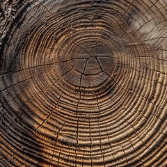 captivating close-up of intricate tree rings pattern, Generative AI