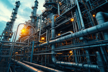 metal pipe line in an industrial plant..