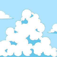 Obraz premium 背景素材_青空と入道雲