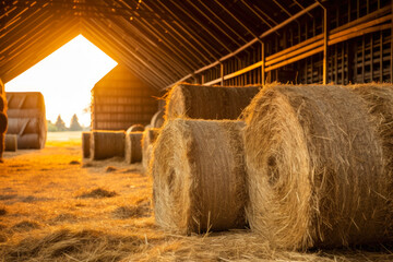 preparation of hay sheaves for livestock farming