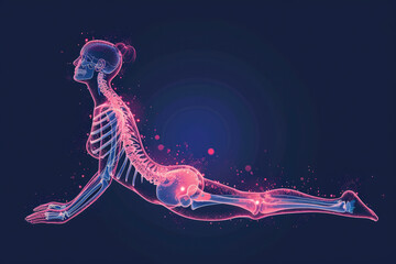Spine: Pilates places significant emphasis on spinal alignment and flexibility - obrazy, fototapety, plakaty