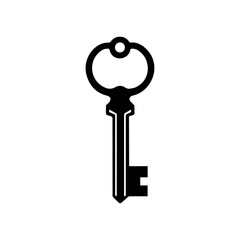Key vector black icon isolated on a white background