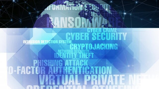 Cyber security protecting world globe in cyberspace with advanced technology and secure networks to prevent cyber attacks, cybercrime, and cyber espionage