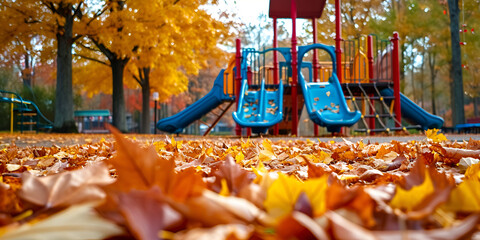 autumn in the park, Playground Dreams on Hold as Autumn Paints the Town