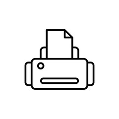 Printer outline icons, minimalist vector illustration ,simple transparent graphic element .Isolated on white background