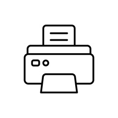 Printer outline icons, minimalist vector illustration ,simple transparent graphic element .Isolated on white background