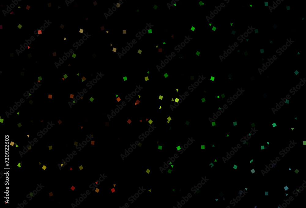 Poster dark multicolor, rainbow vector pattern in polygonal style with circles.