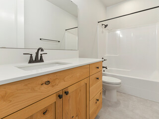 Modern residential bathroom interior