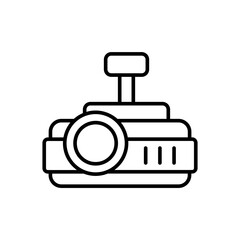 Projector outline icons, minimalist vector illustration ,simple transparent graphic element .Isolated on white background