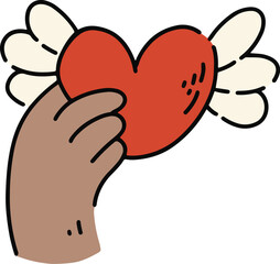 hand holding heart